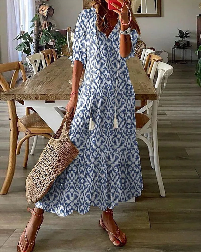 Gretha | Boho Jurk met Buikbedekking