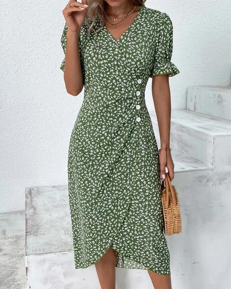 Olivia | Bloemige zomerjurk met buikbedekking