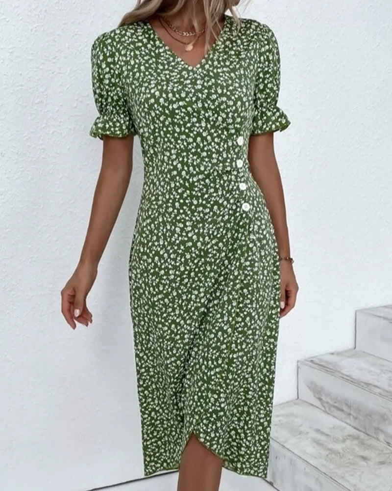 Olivia | Bloemige zomerjurk met buikbedekking