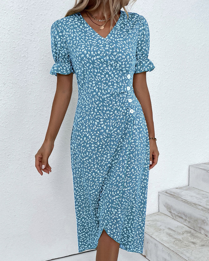 Olivia | Bloemige zomerjurk met buikbedekking