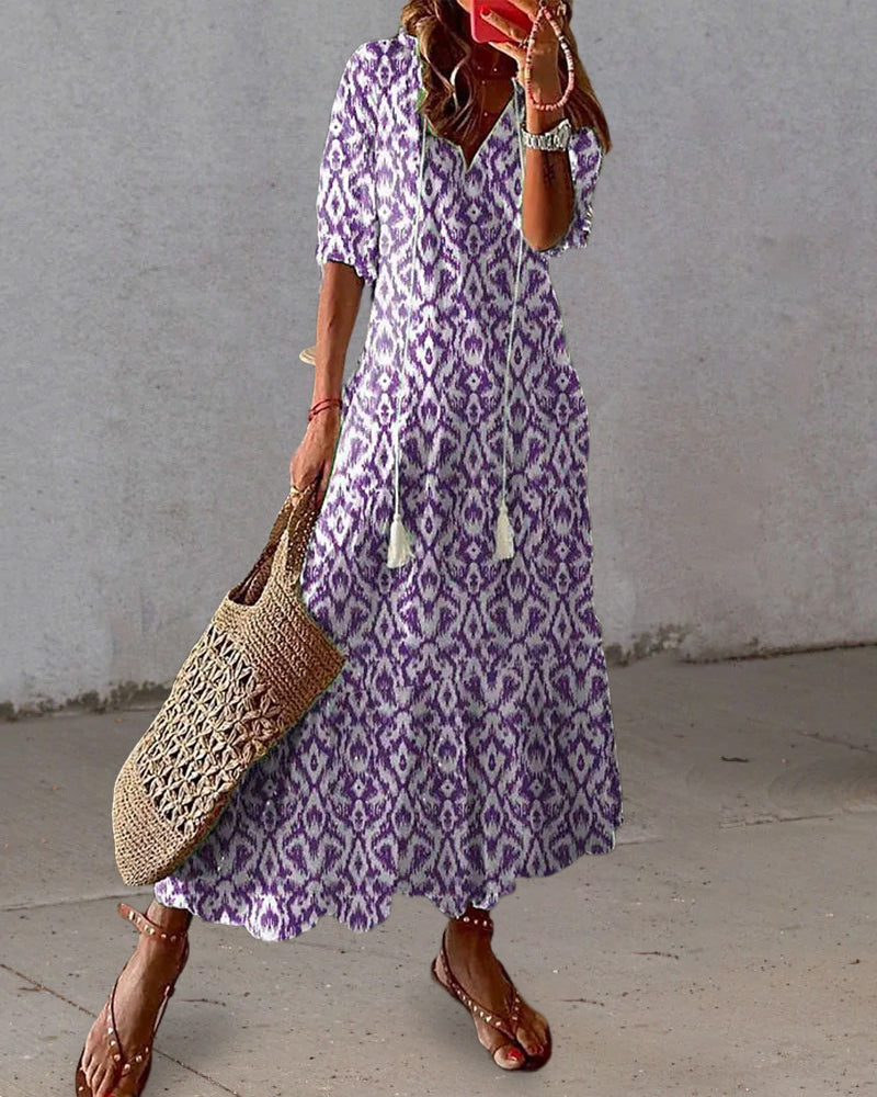 Gretha | Boho Jurk met Buikbedekking
