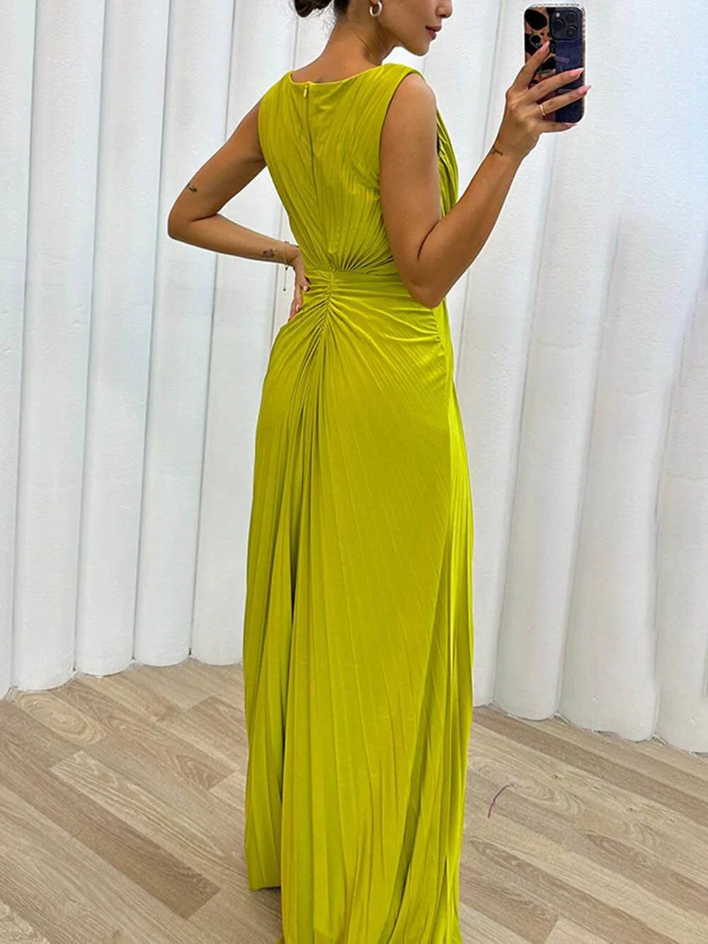 Linde – Plissé Maxi Avondjurk