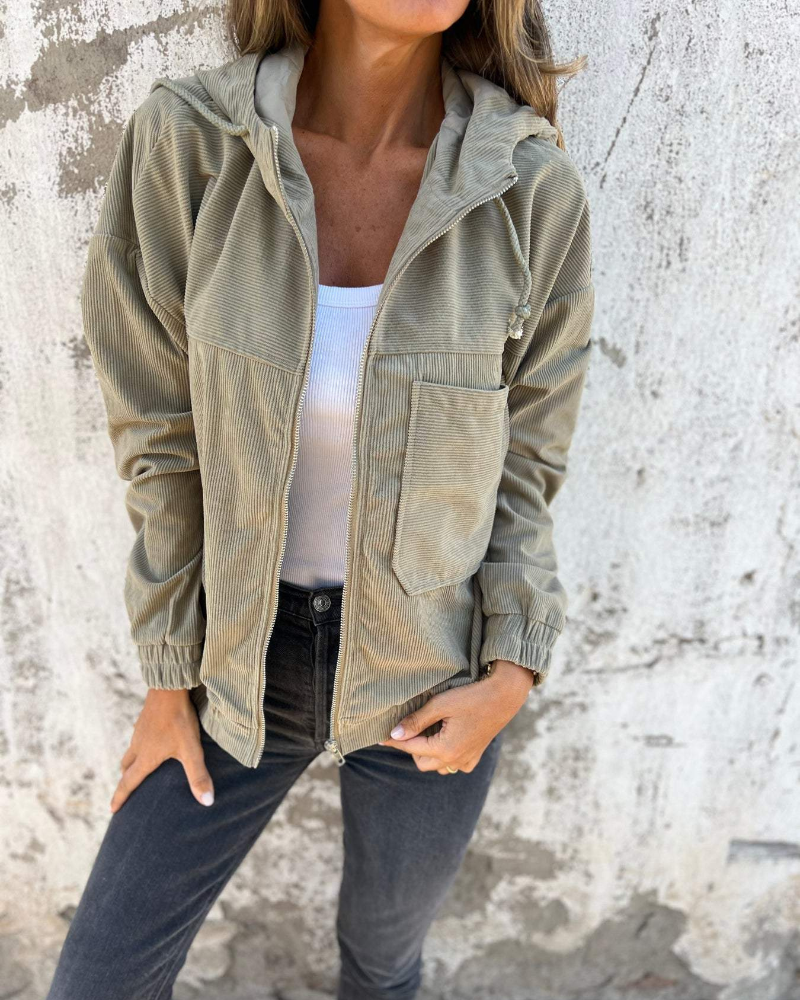 Fleur™ | Ribstof Hoodie Jas