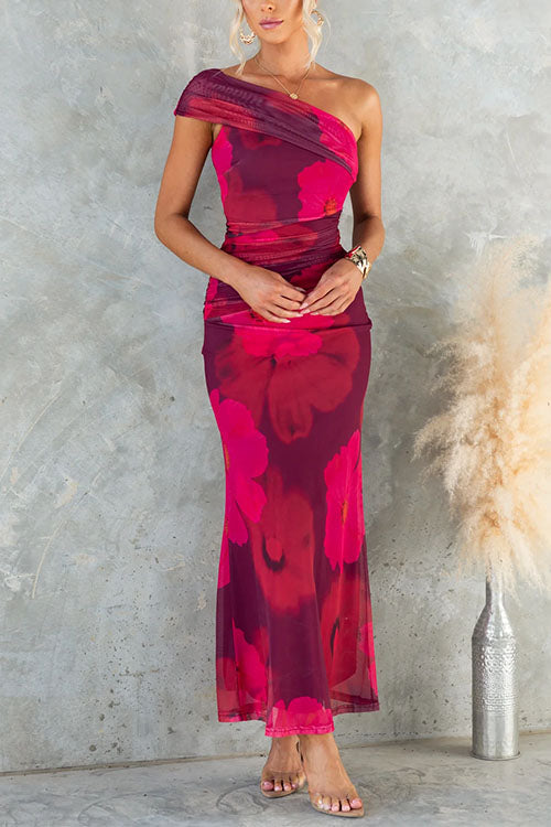 Fleur | Eénschouder Bloemen Jurk
