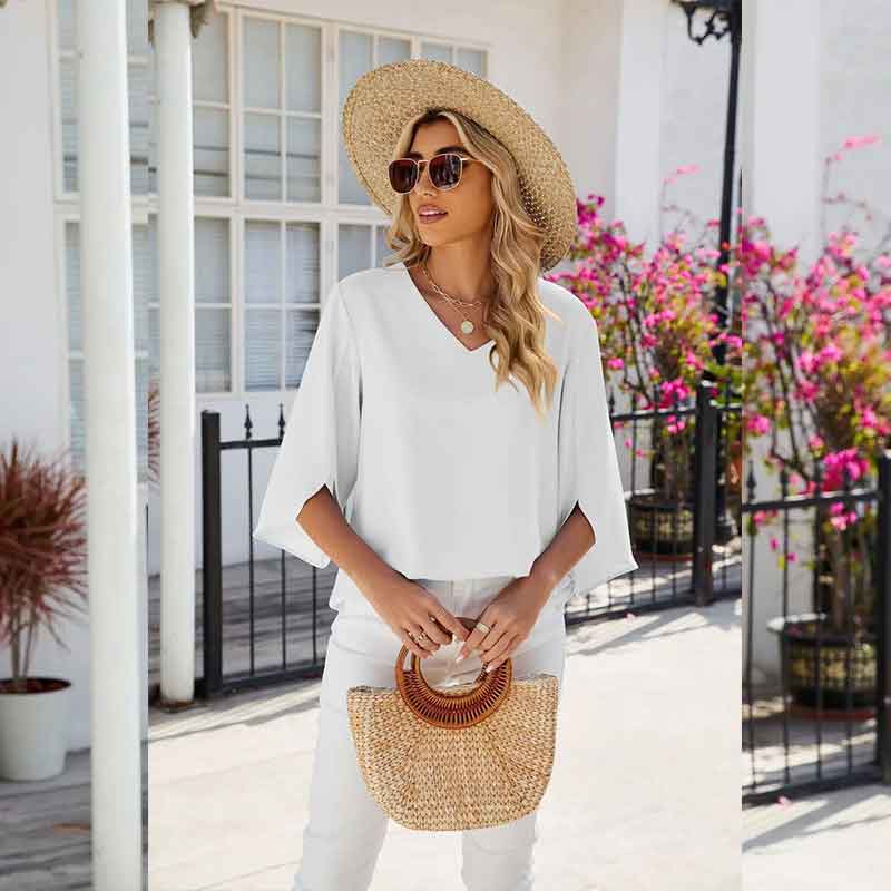 Nora™ | V-Hals Damesblouse