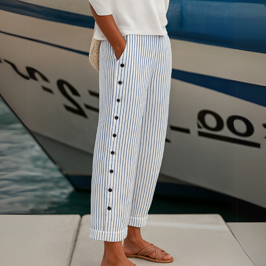 Elise | Comfortabele Gestreepte Casual Broeken