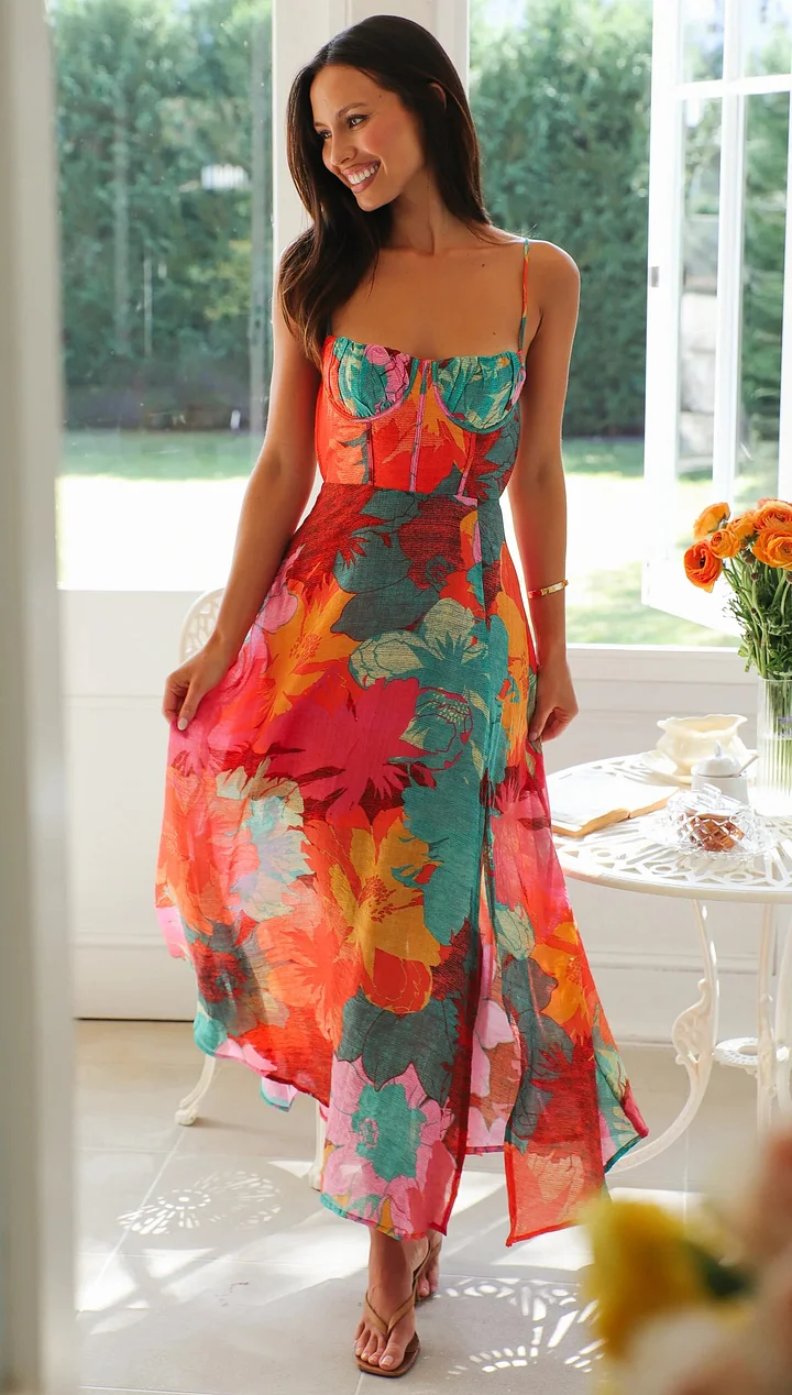 Evi | Sexy Bloemen Schouderjurk