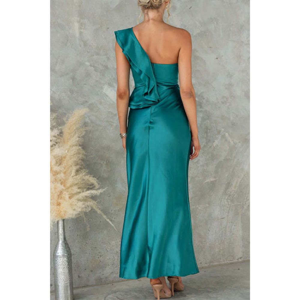 Odette – Maxi Jurk met Volant en One-Shoulder