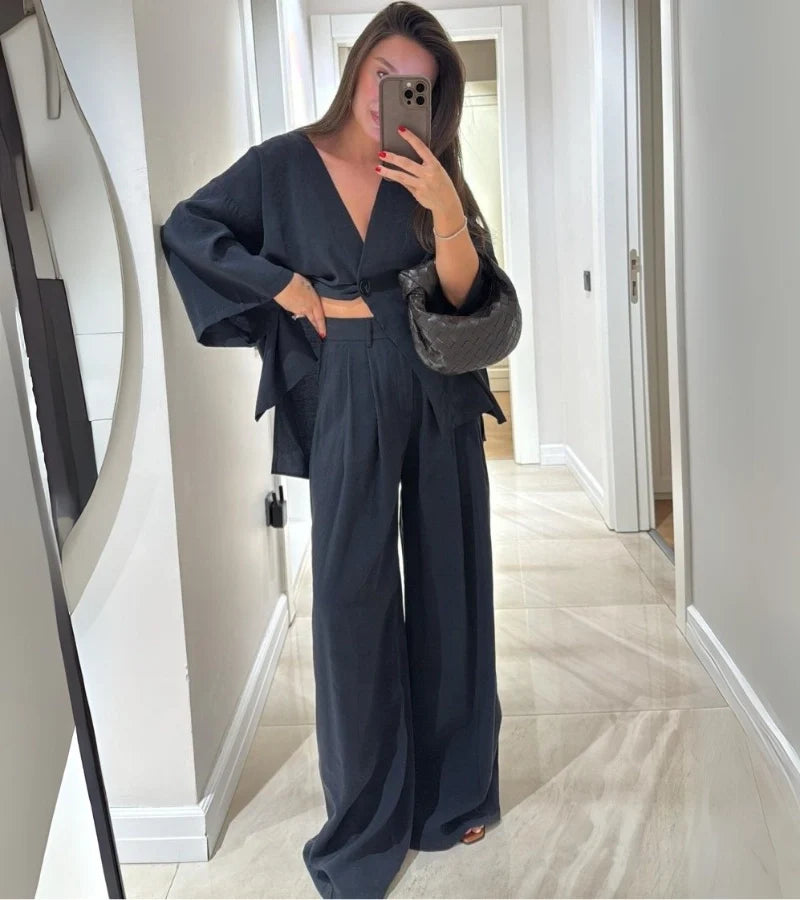 Nora™ | Luchtige Broek-Blazer Set