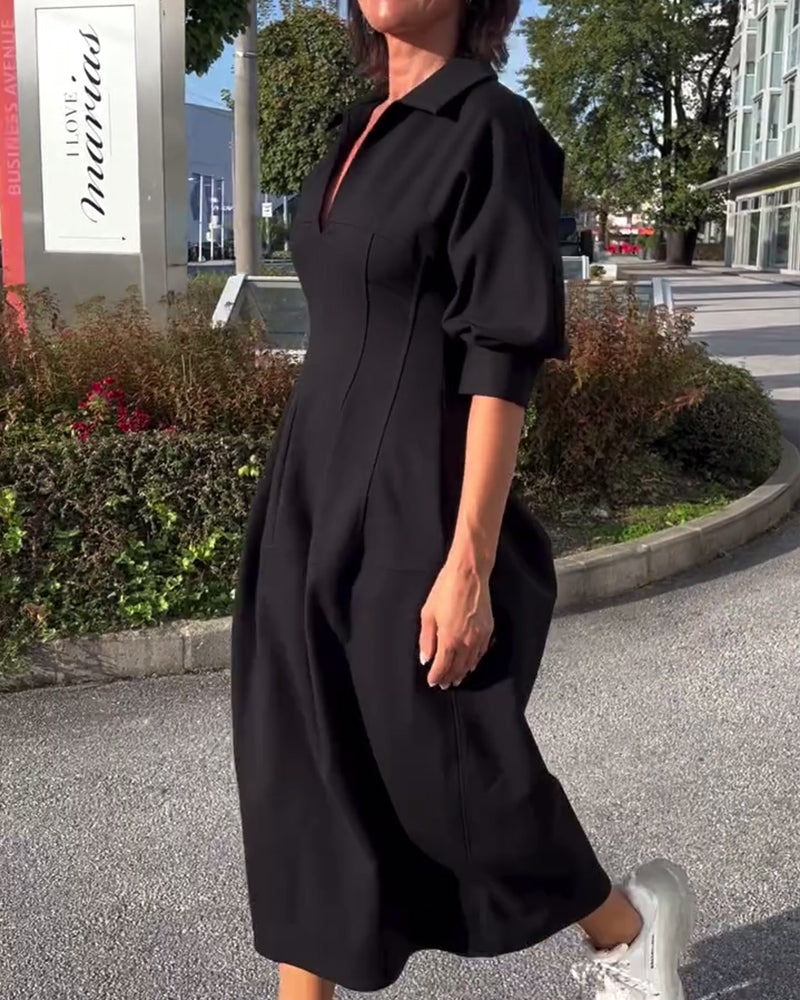 Fleur | Comfortabele Lange Jurk