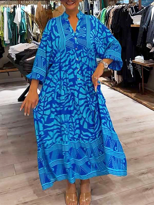 Romy™ | V-hals Jurk Print