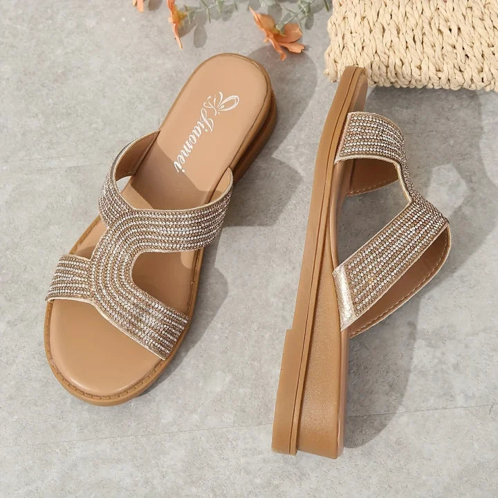 Fiaomei | Elegante orthopedische sandalen met vlinder-vormige kristallen
