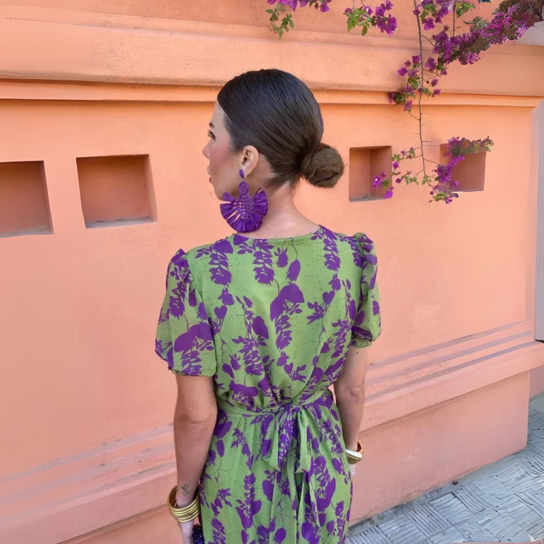 Femke | Plissé Print Jurk