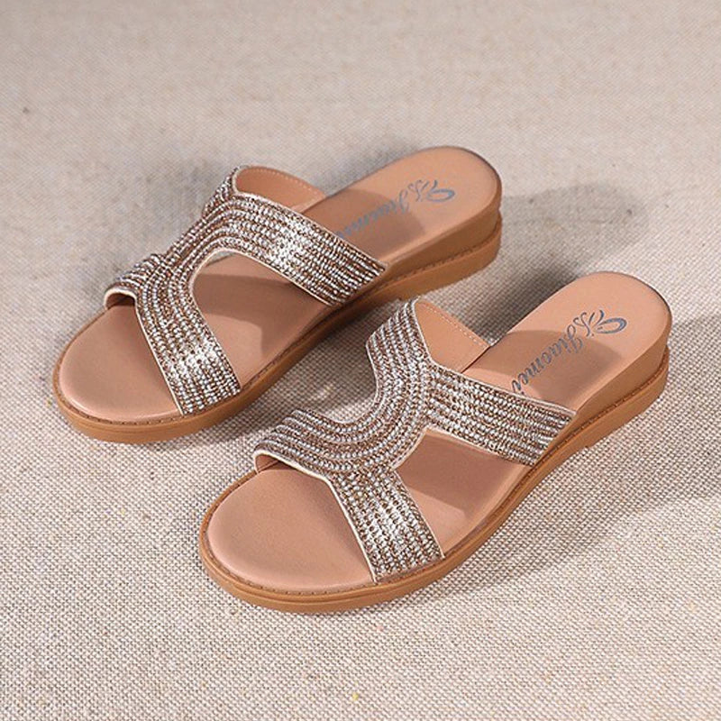 Fiaomei | Elegante orthopedische sandalen met vlinder-vormige kristallen