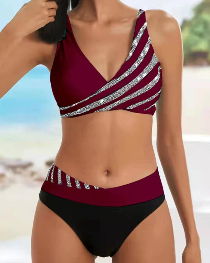 Fleur | Geprinte Bikini in Warme Tinten