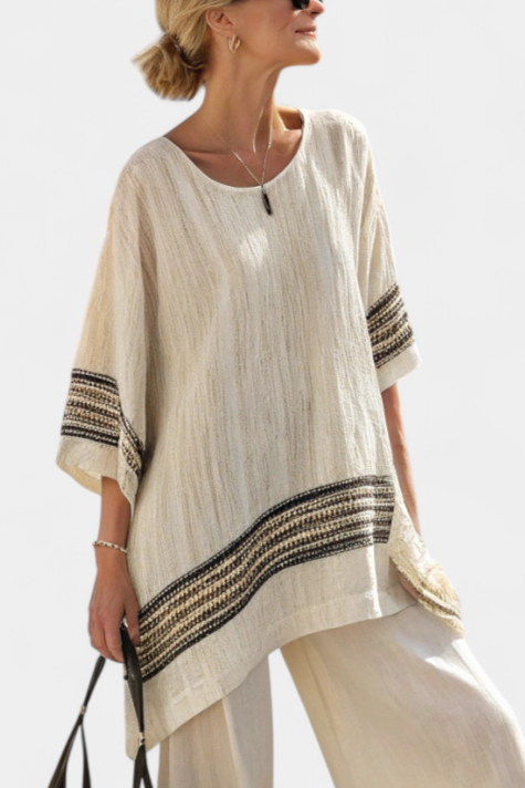 Livia™ | Gestreepte Bamboe Linnen Set