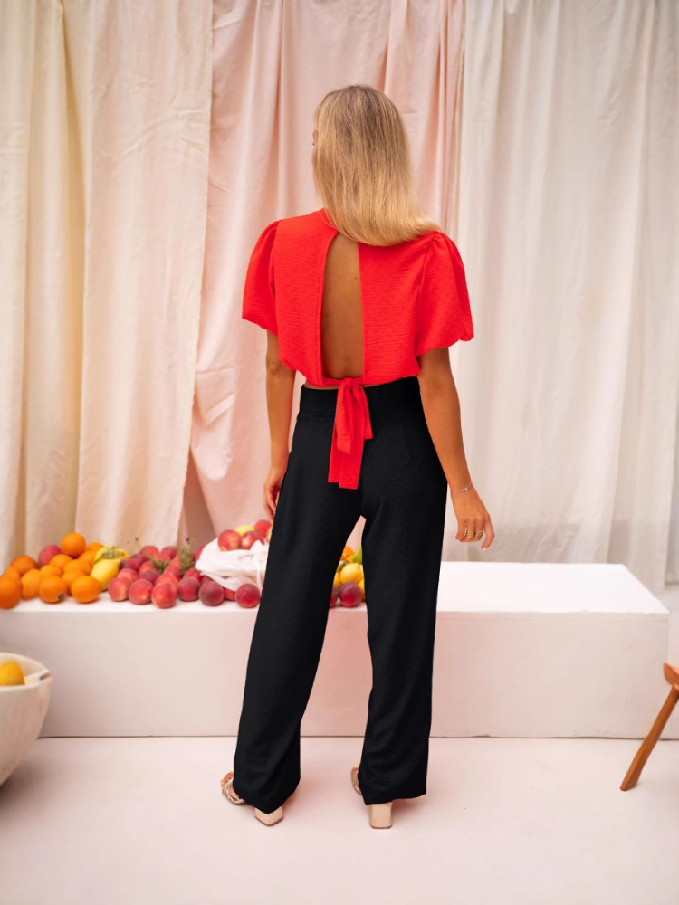 Isabelle™ | Cropped Blouse Met Ruches
