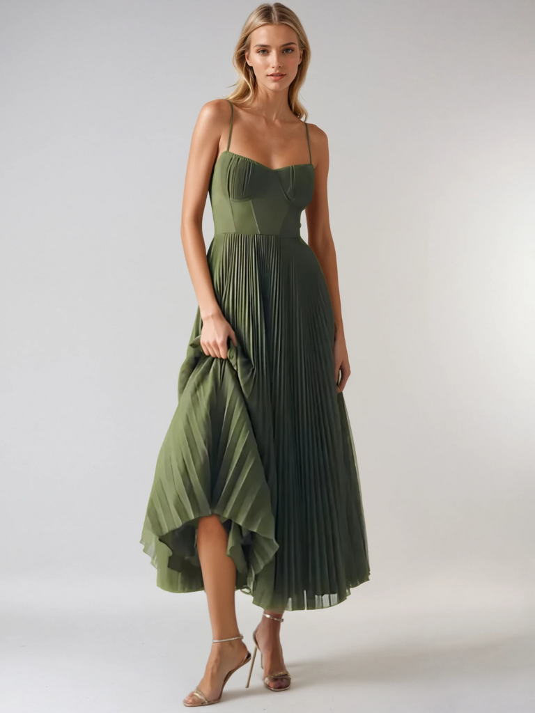 Groene maxi-jurk