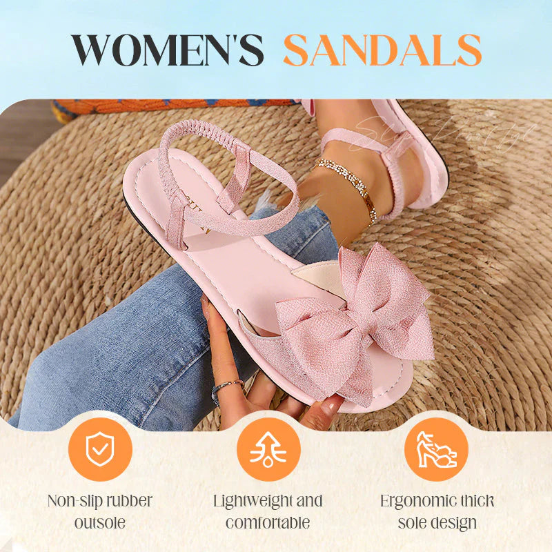 Jana | Casual lage sandalen met elegante strik en zachte zool