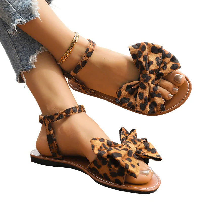 Jana | Casual lage sandalen met elegante strik en zachte zool