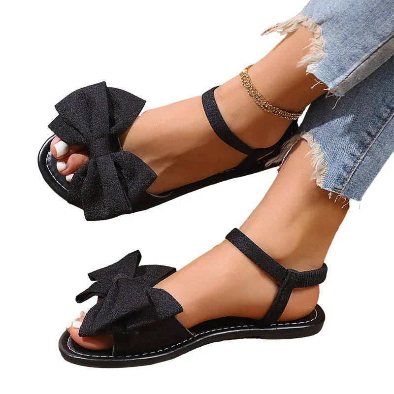 Jana | Casual lage sandalen met elegante strik en zachte zool