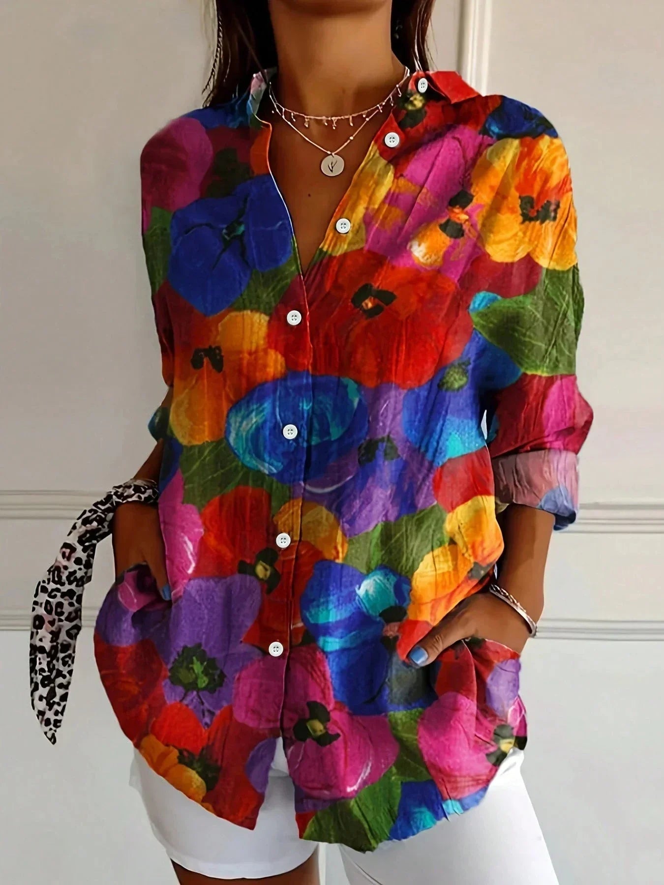 Fleur™ | Kleurrijke Patroon Blouse