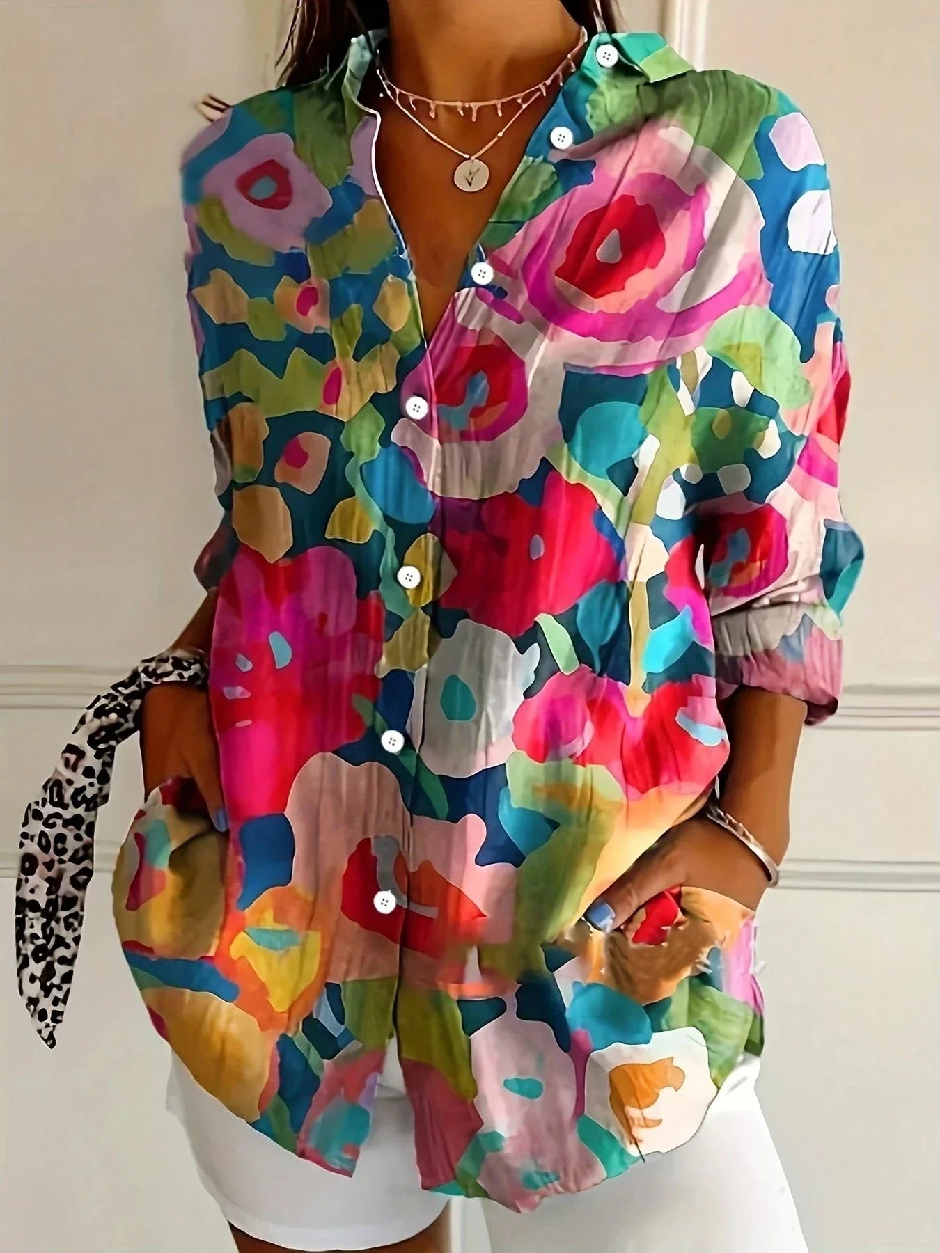 Fleur™ | Kleurrijke Patroon Blouse