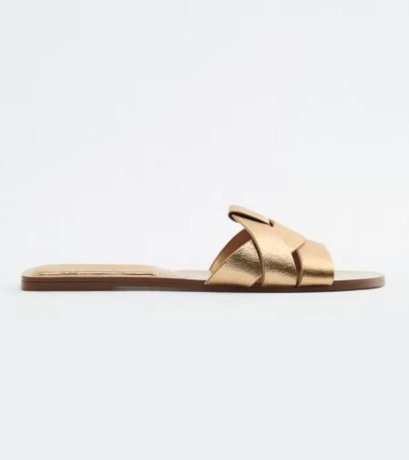 ZABA | Elegante Lage Sandalen met Gevlochten Design