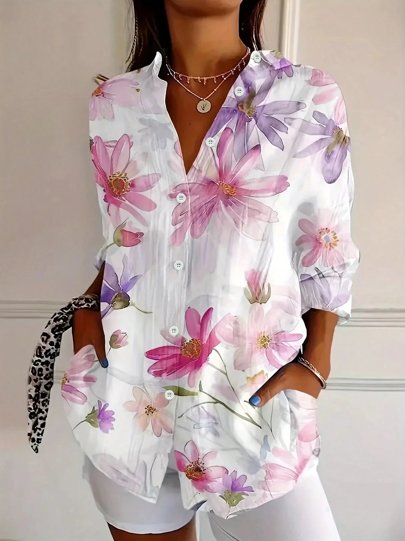 Fleur™ | Kleurrijke Patroon Blouse