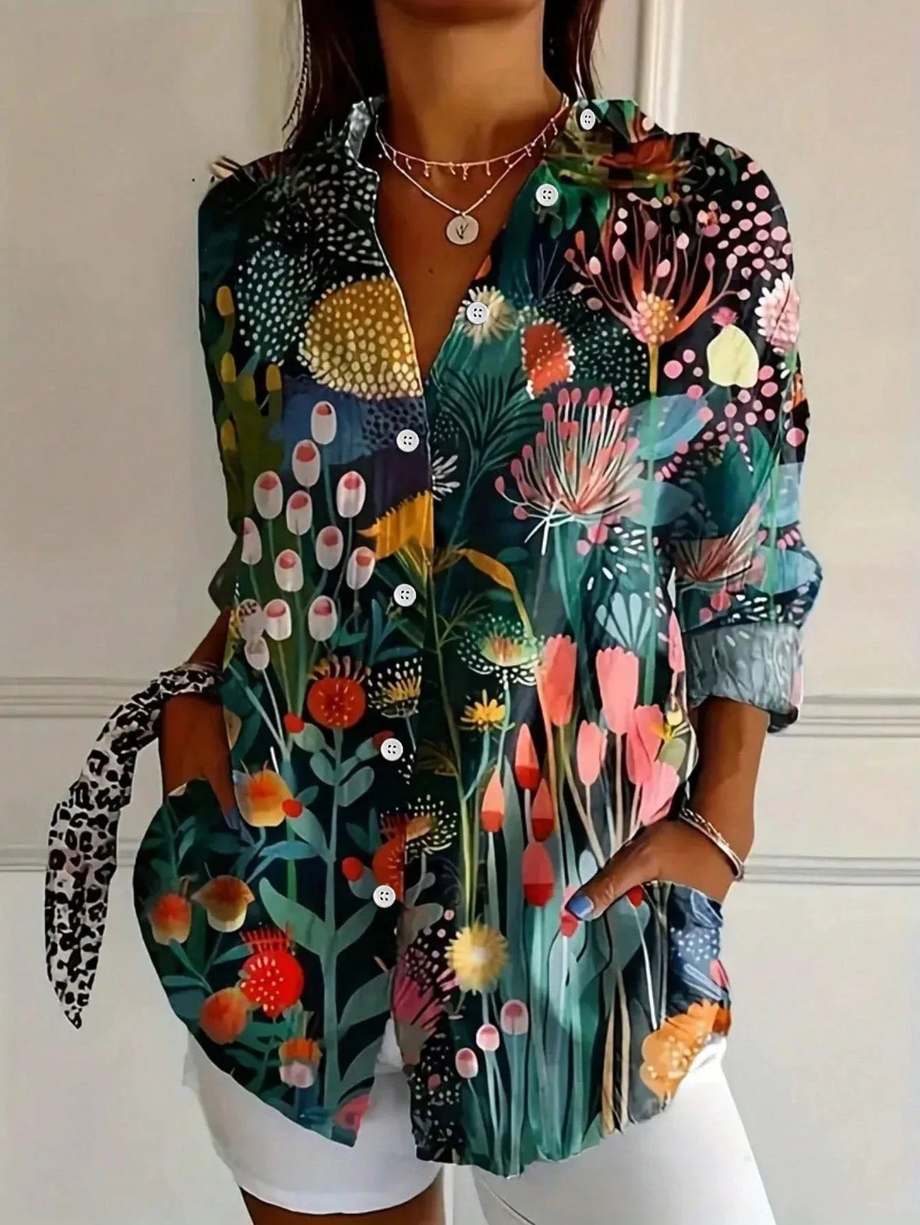 Fleur™ | Kleurrijke Patroon Blouse