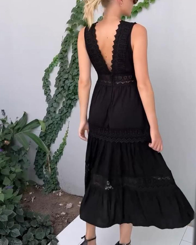 Lisa | Elegante Kanten Jurk met V-Hals