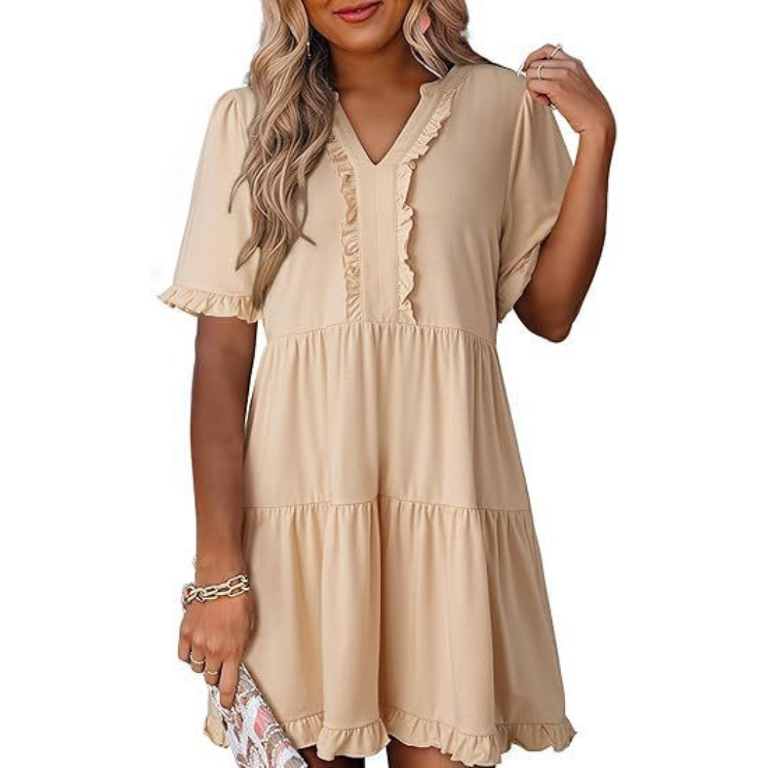 Julia | Casual V-Hals Mini Jurk