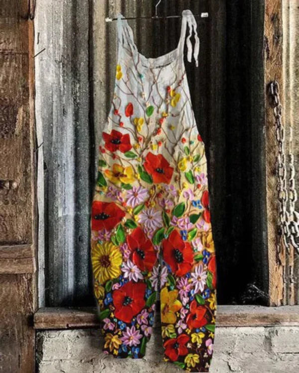 Lina™ | Vintage Bloemen Jumpsuit
