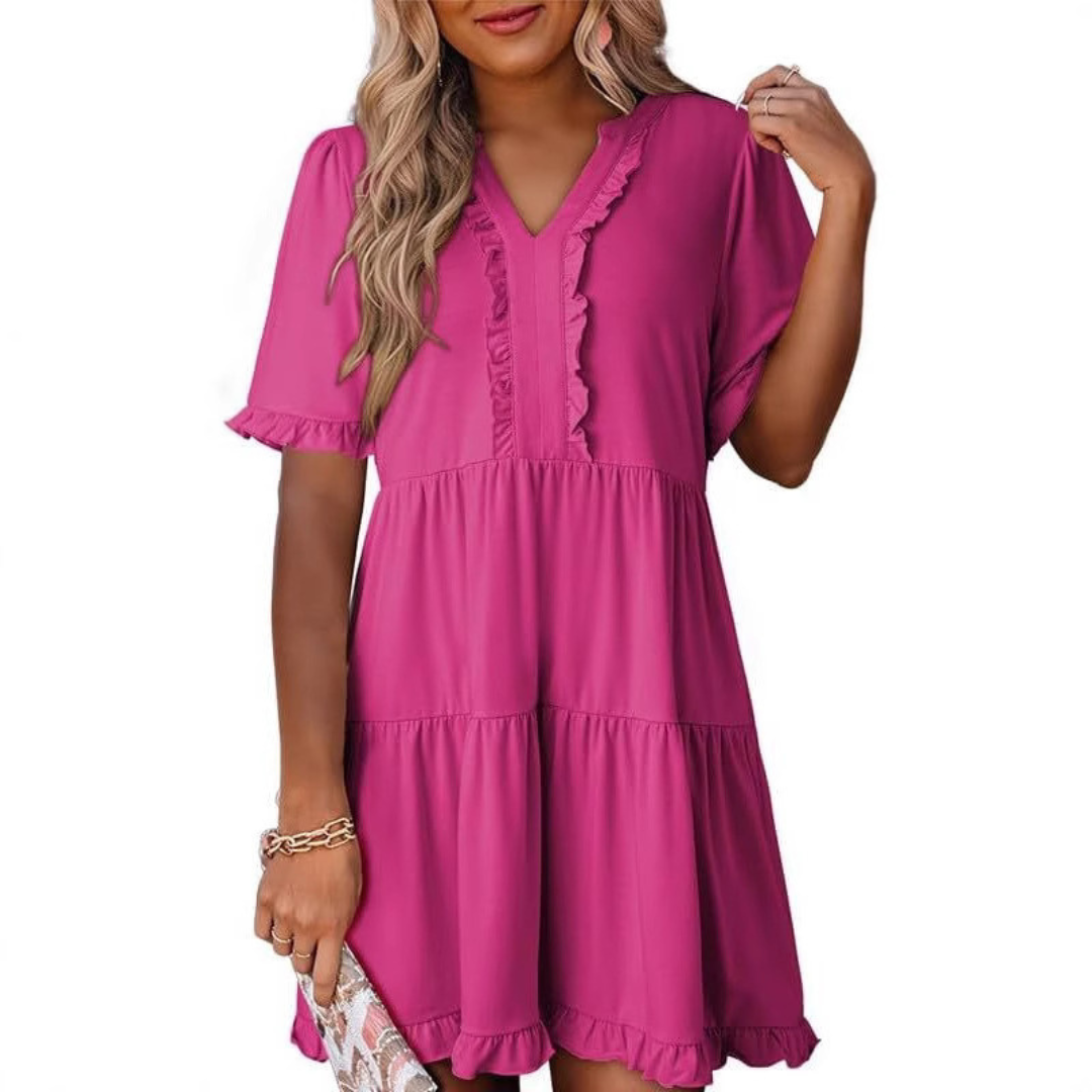 Julia | Casual V-Hals Mini Jurk