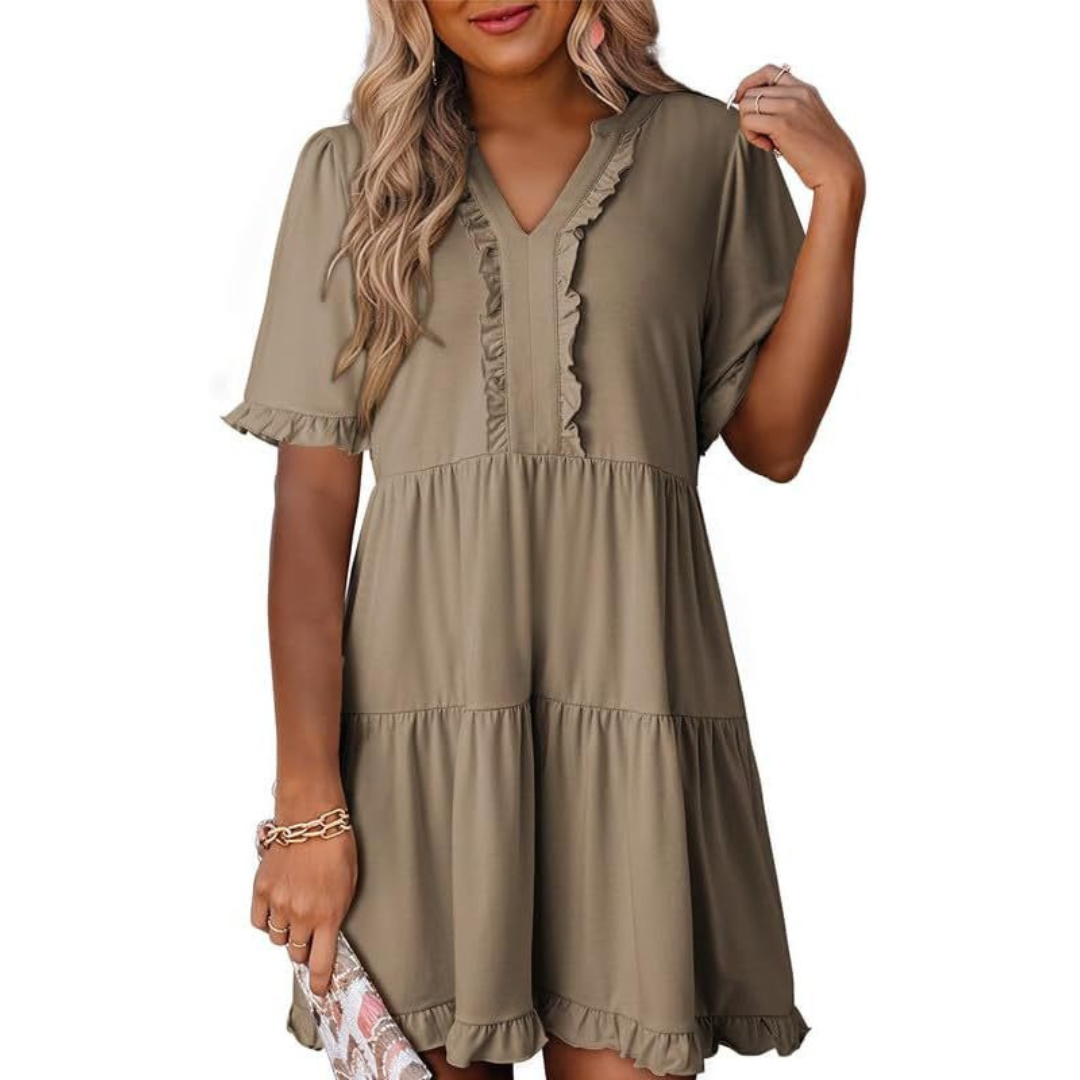 Julia | Casual V-Hals Mini Jurk