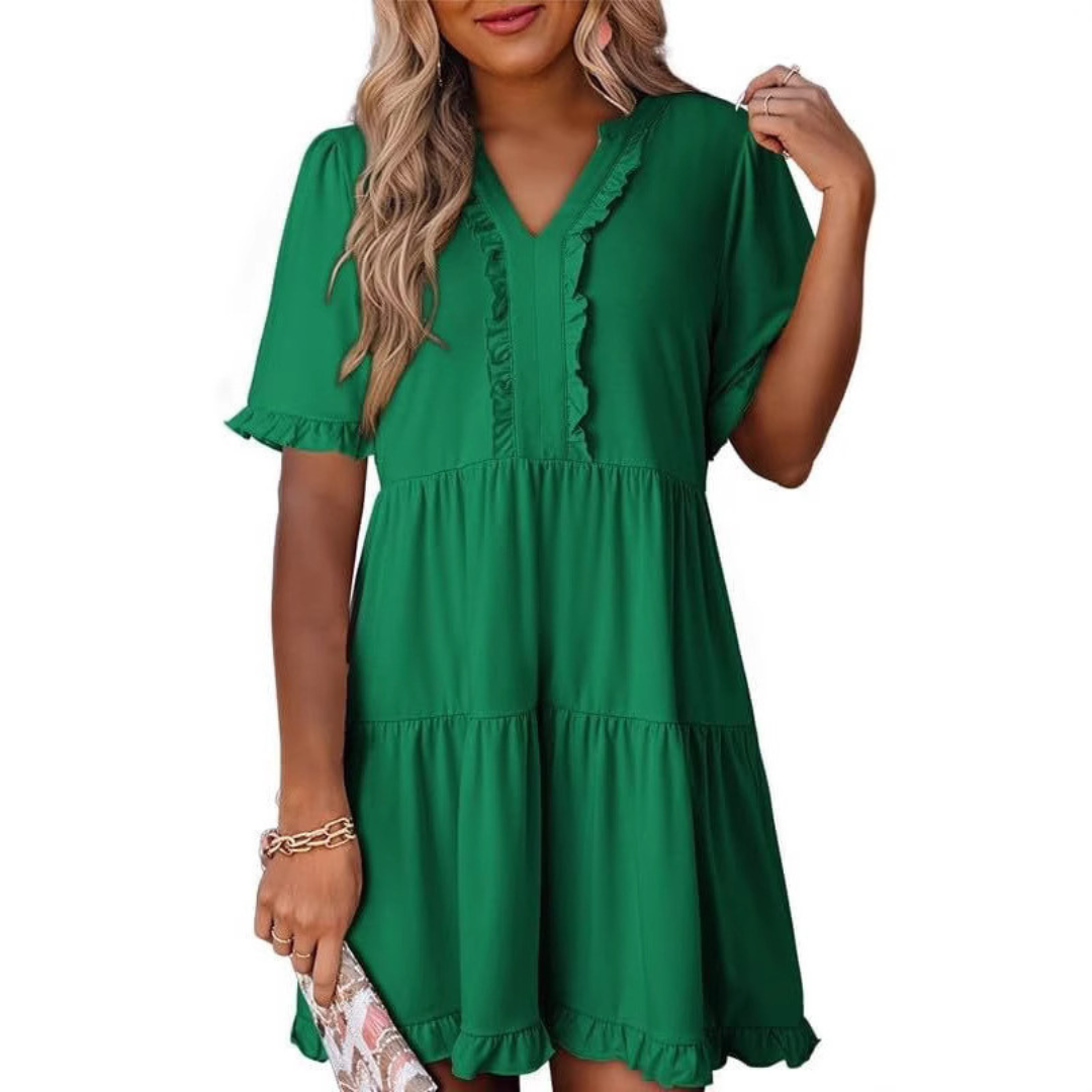 Julia | Casual V-Hals Mini Jurk