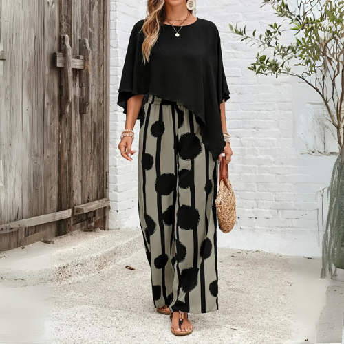 Roos – Boho Set met Wijde Broek