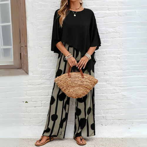 Roos – Boho Set met Wijde Broek