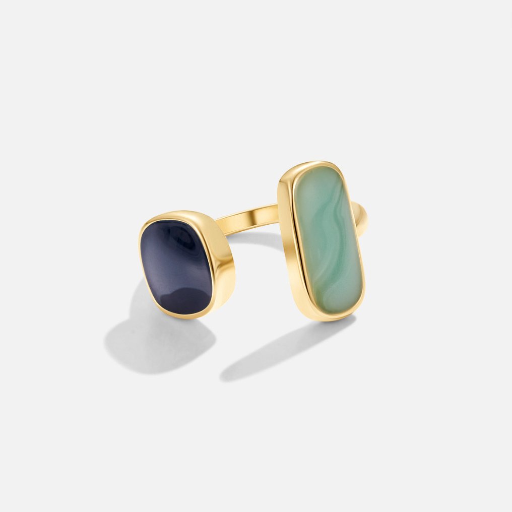 Fleur™ | Omhulde Ring met Aquamarijn