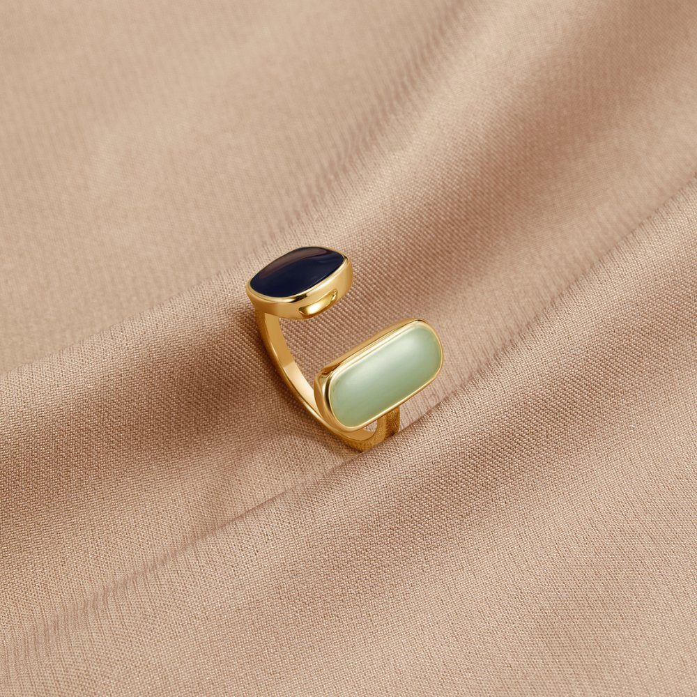 Fleur™ | Omhulde Ring met Aquamarijn