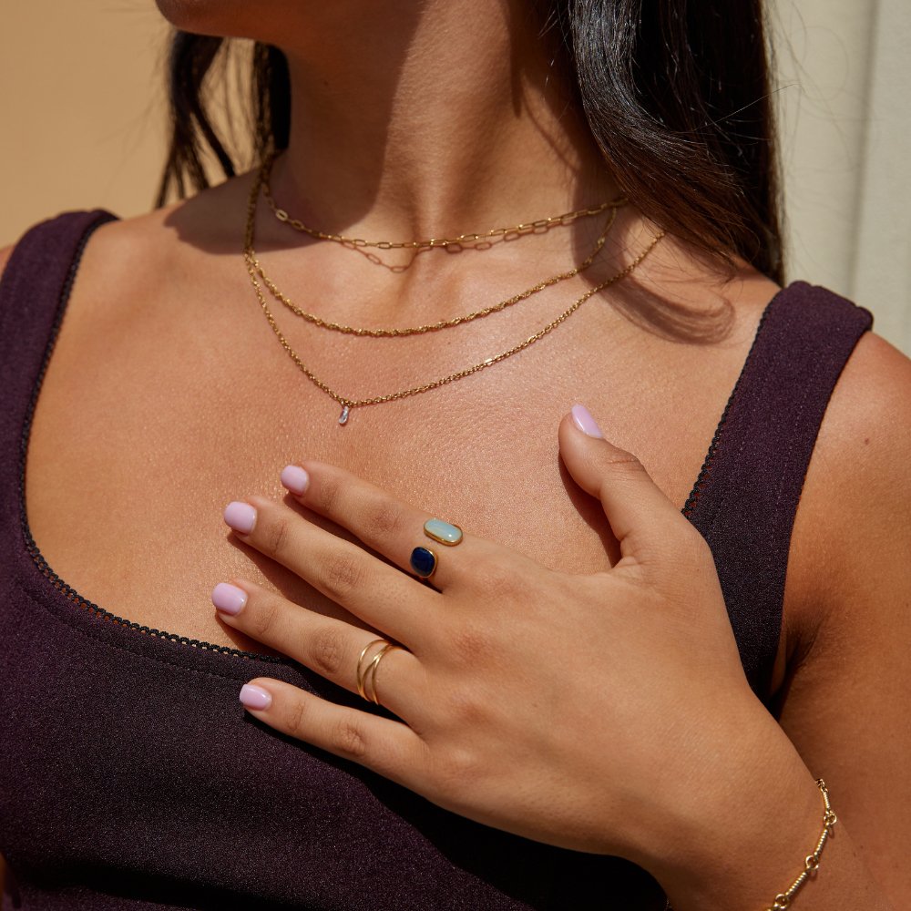 Fleur™ | Omhulde Ring met Aquamarijn