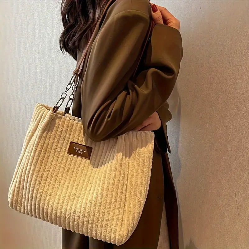Sanne | Elegante Ribfluwelen Shopper