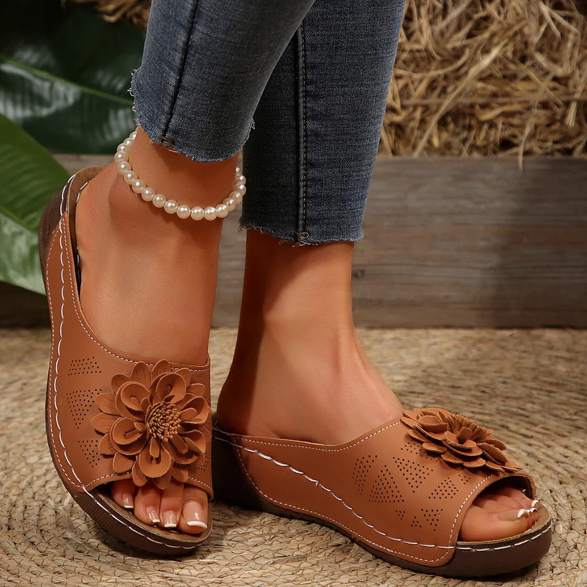 Florelle | Mules Comfort Plus met 3D Bloem en Ultra-Lichte Zool