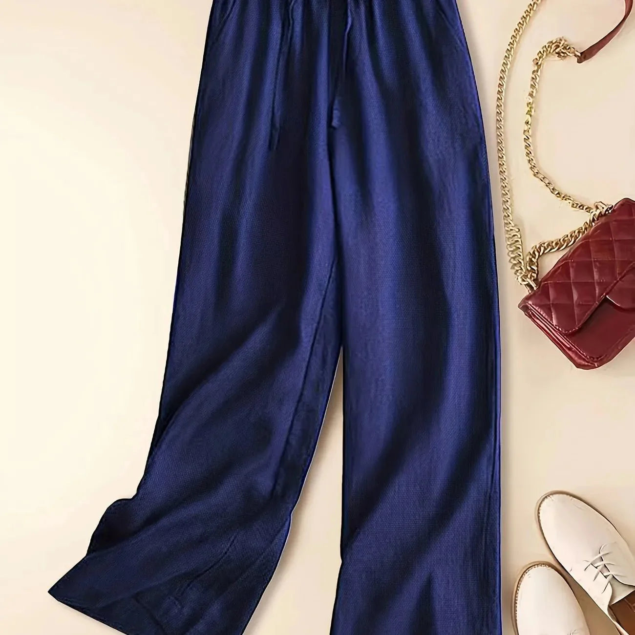 Chloe™ | Relaxed Bruine Broek met Touwtje