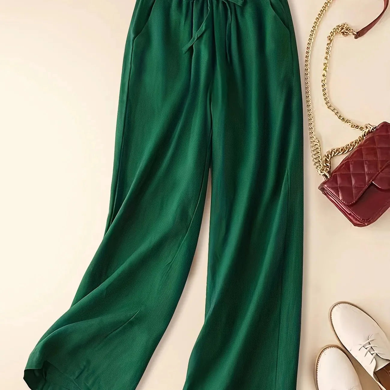 Chloe™ | Relaxed Bruine Broek met Touwtje