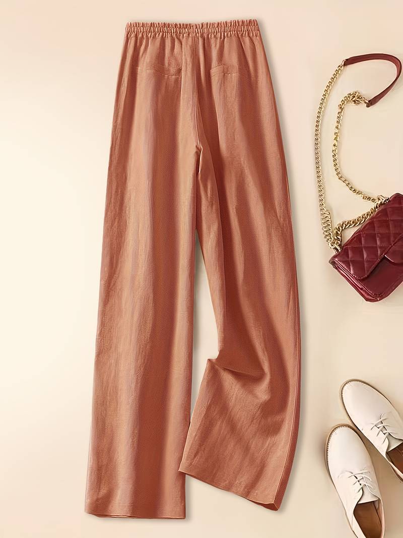 Chloe™ | Relaxed Bruine Broek met Touwtje