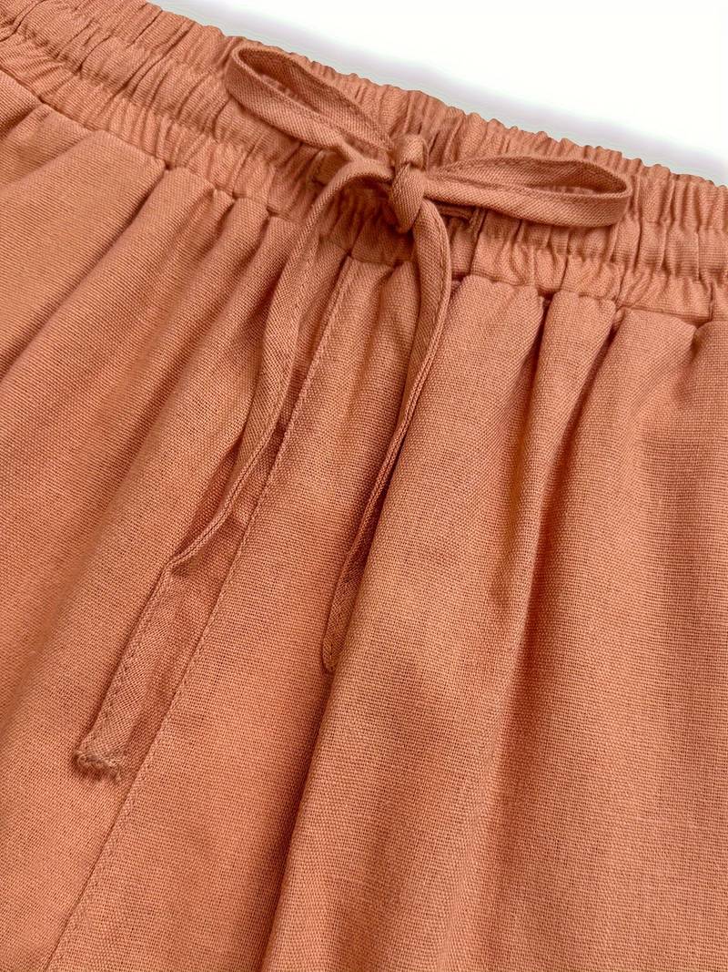 Chloe™ | Relaxed Bruine Broek met Touwtje