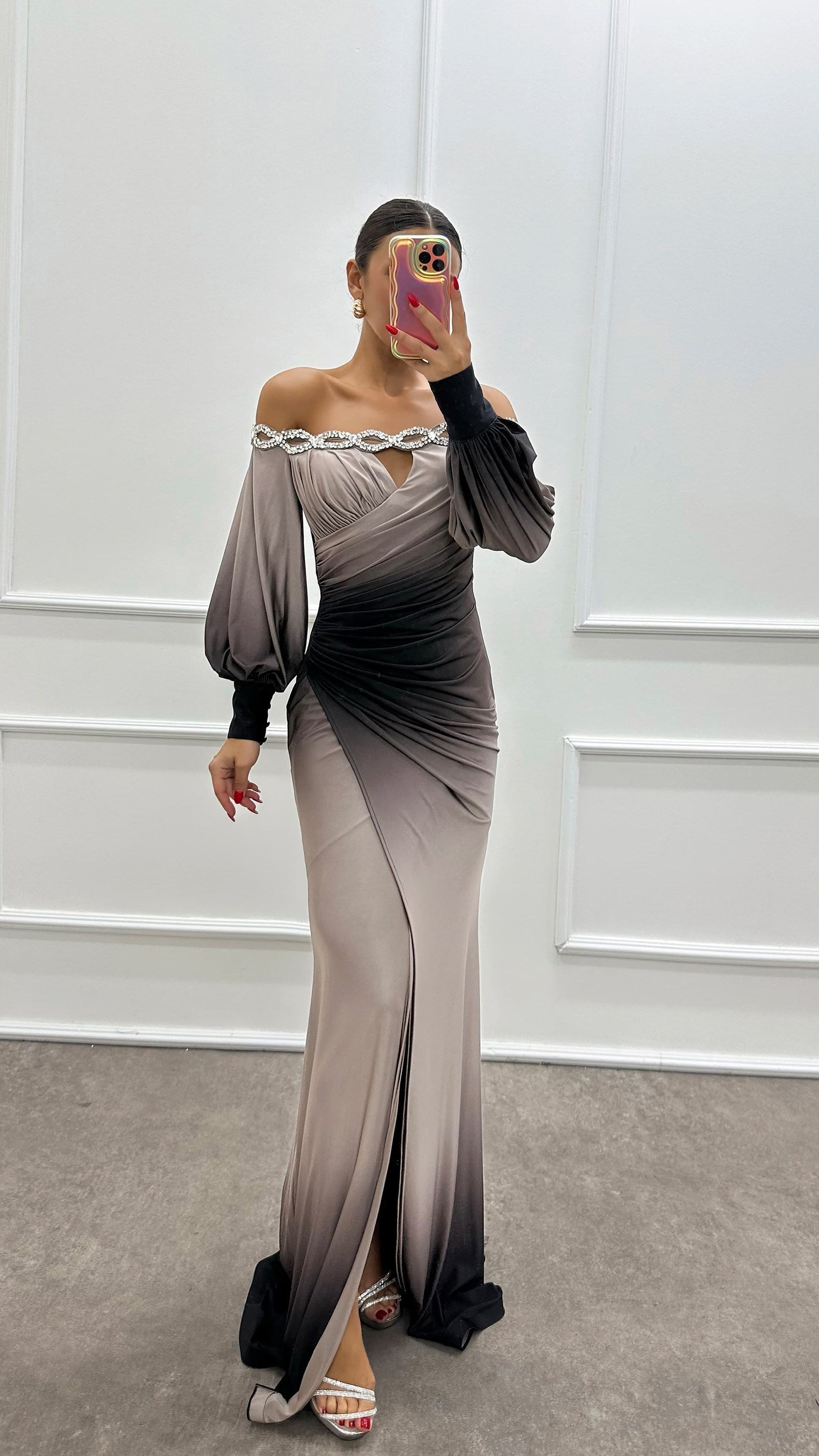 Ilse – Gradient Off-Shoulder Avondjurk