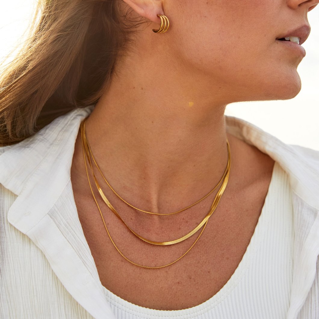 Noor™ | Gelaagde Gouden Schakelketting
