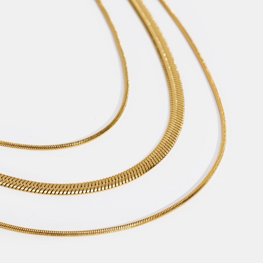 Noor™ | Gelaagde Gouden Schakelketting
